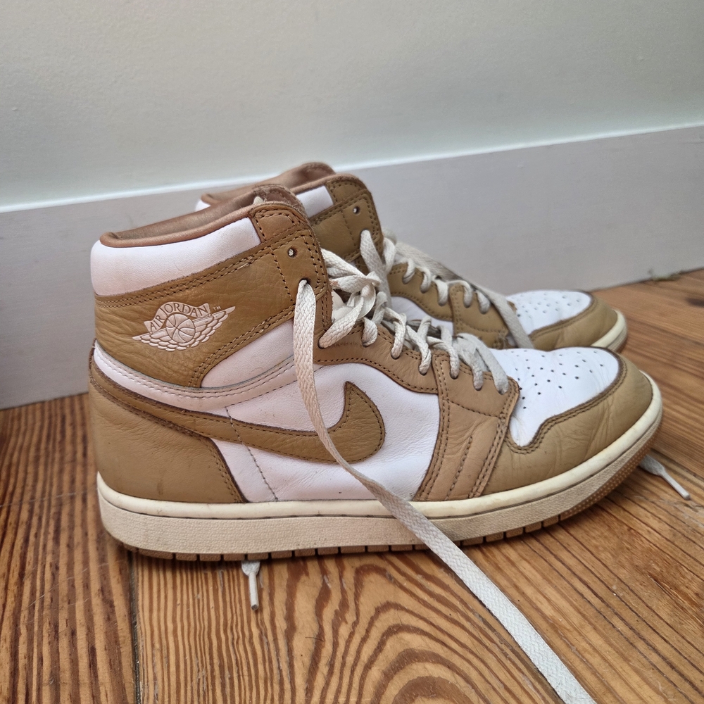 Nike Air Jordan High Top Sneakers - White and Tan